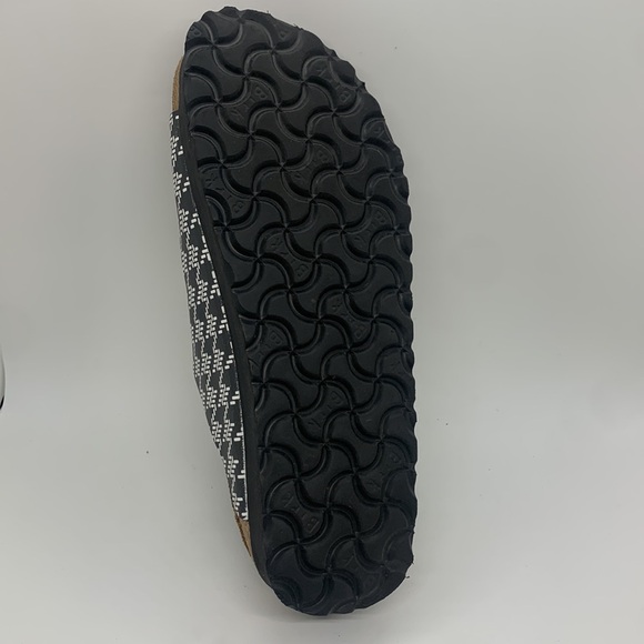 Papillio Birkenstock Arizona Knotted Sandal Black White L8 M6 Platform Chunky - Picture 11 of 16